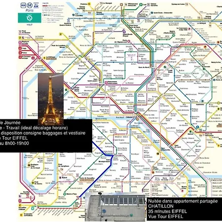 Eiffel Citea Access Dayroom Espace Sans Nuitée Et Partagée Chatillon Nuitée -- Repos Journée Ou Espace Travail 8-19h Proche Tour Eiffel Ou Usage Bureau à L'heure En Journée -- Nuitée Chatillon Avenue * Parigi